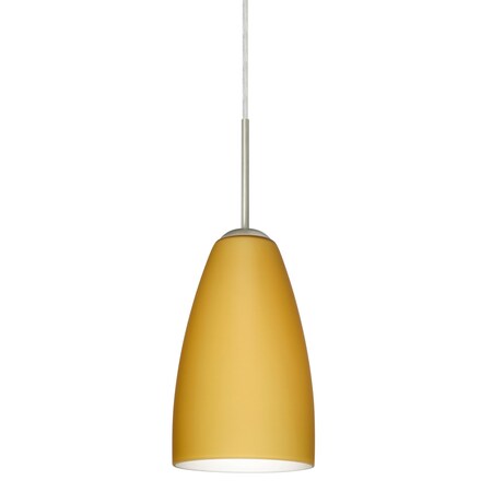 Besa Lighting Riva 9 Cord Pendant, Vanilla Matte, Satin Nickel Finish, 1x75W Incandescent 1JT-1511VM-SN